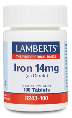 Lamberts Eisen 14 mg Citrat mit gr&ouml;&szlig;erer Absorption 100 Tabletten