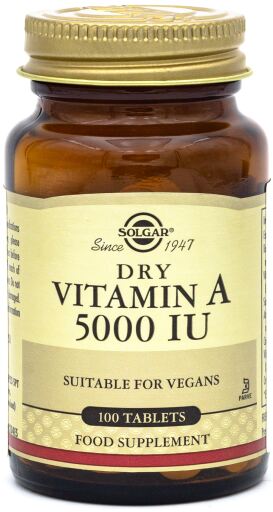 Solgar Trockenes Vitamin A 5000UI Palmitat 100 Tabletten