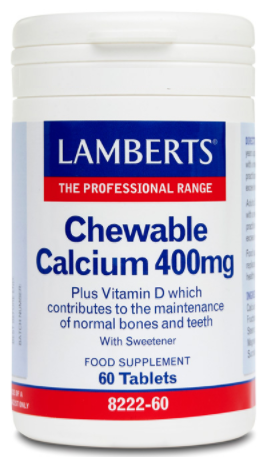 Lamberts Kaubares Calcium 400 mg mit Vitamin D und Zitronengeschmack