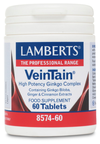 Lamberts VeinTain hochwirksamer Ginkgo, Zimt und Ingwer 60 Tabletten