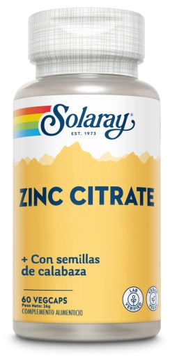 Solaray Zink mit K&uuml;rbiskernen 50 mg 60 Gem&uuml;sekapseln