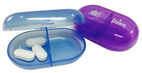 Anota Pocket Pill Box 2 Shots 6,5x4x2 cm Flieder+Blau 2 St&uuml;ck