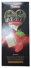 Zuckerfreie wei&szlig;e Schokolade mit Erdbeeren, 125 g