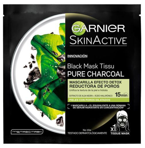 Garnier Skin Active Black Mask Tissu Pure Charcoal 28 gr