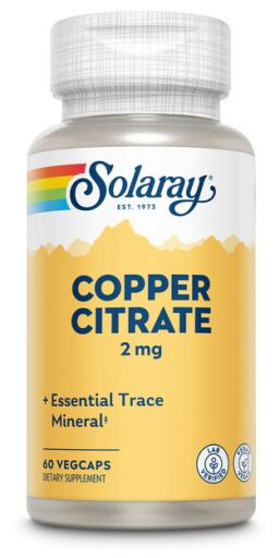 Solaray Kupfercitrat 2 mg 60 pflanzliche Kapseln