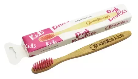 Nordics Rosa Bambus-Kinderzahnb&uuml;rste