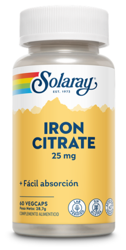 Solaray Eisen(II)-citrat 25 mg 60 pflanzliche Kapseln