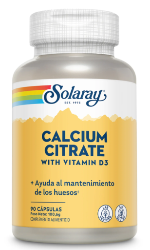 Solaray Calciumcitrat mit Vitamin D3, 90 Kapseln