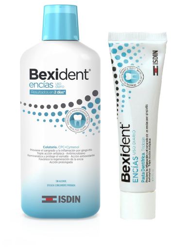Isdin Bexident Zahnfleisch Mundwasser 500 ml + Zahnfleisch Zahnpasta 75 ml