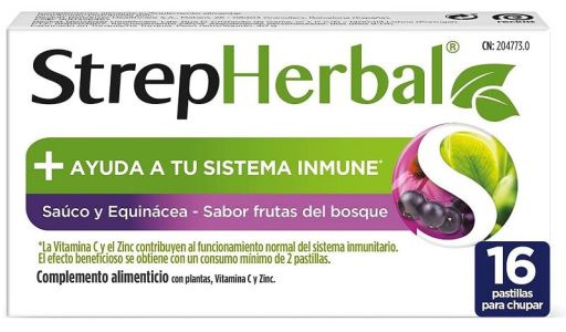StrepHerbal Holunder und Echinacea 16 Tabletten