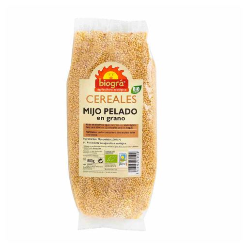 Biogra Bio gesch&auml;lte Hirsek&ouml;rner 500 gr