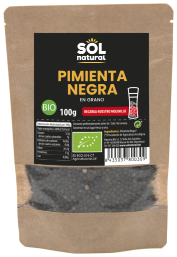 Sol Natural Schwarzes Bio-Pfefferkorn 100 gr