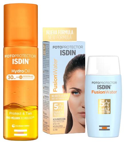 Isdin Fusion Water Sunscreen SPF 50 50 ml + Hydro Oil SPF 30 200 ml