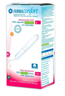 Farmaconfort Bio Mini-Baumwolltampons mit Applikator, 18 St&uuml;ck