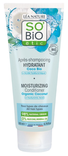 SO'BiO &eacute;tic Feuchtigkeitsspendender Conditioner mit Kokosnuss und Hyalurons&auml;ure, 200 ml