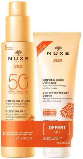 Nuxe Sonnenspray Solaire SPF 50 150 ml + After Sun Duschshampoo 100 ml