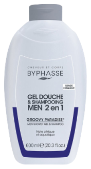 Byphasse Groovy Paradise Duschgel M&auml;nner 2 in 1 600 ml