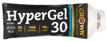 Crown Sport Nutrition HyperGel 30 Neutrales koffeinfreies Energiegel 75 gr