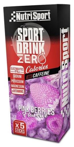 Nutrisport Drink Zero mit Koffein, rosa Beeren, 5 Sticks x 3,5 g