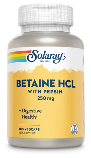 Solaray Betainhydrochlorid Pepsin 250 mg 180 Kapseln