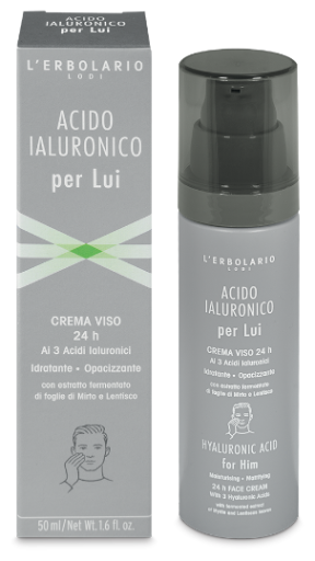 L'Erbolario Hyalurons&auml;ure M&auml;nner Gesichtscreme 24 Stunden 50 ml