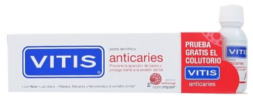 Vitis Antikaries-Zahnpasta 100 ml + Mundwasser 30 ml