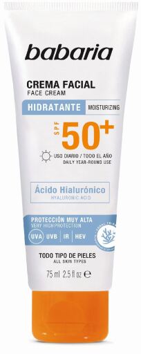 Babaria Feuchtigkeitsspendende Gesichtscreme mit Hyalurons&auml;ure LSF50+ 75 ml