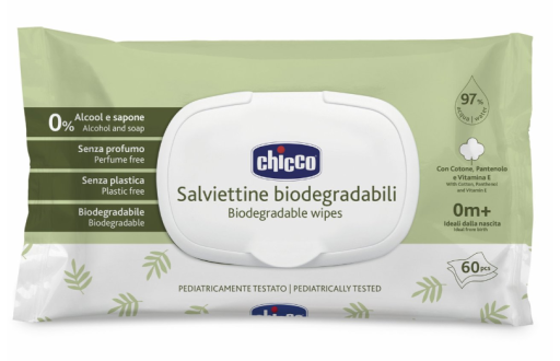 Chicco Bio-T&uuml;cher mit Deckel, 60 Einheiten