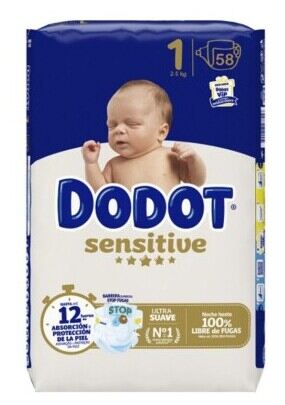 Dodot Sensitive Windel T/1 2-5 kg 58 Einheiten