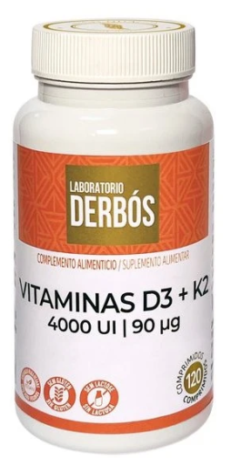 Derb&oacute;s Vitamine D3 + K2 4000 Ui 90 A&icirc;&oelig;g 120 Tabletten