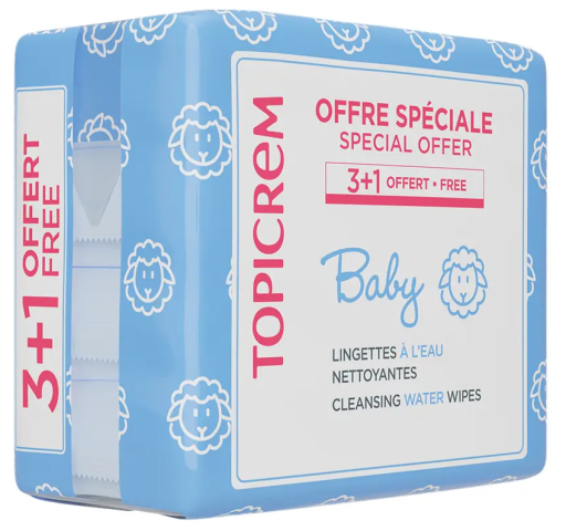 Topicrem Baby-Feuchtt&uuml;cher-Packung 4 x 60 St&uuml;ck