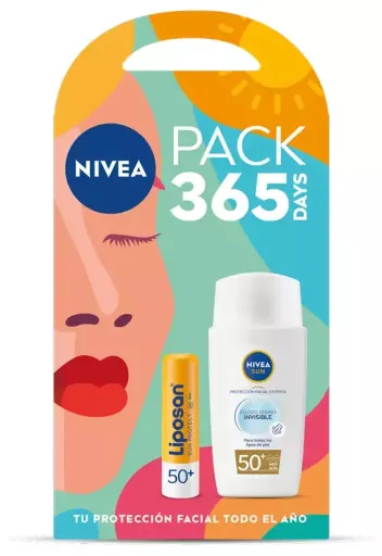 Nivea Sun Invisible Daily Fluid Spf50 + Liposan Spf50 Packung 2 St&uuml;ck