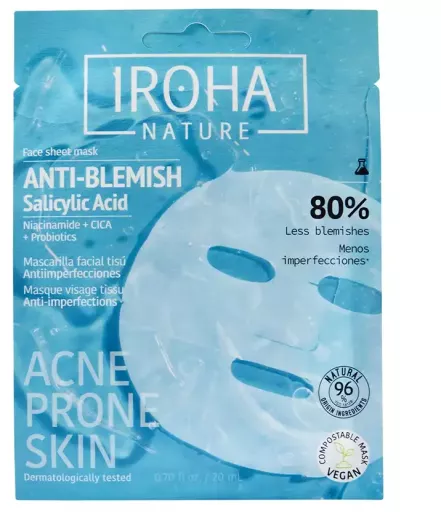 Iroha Anti-Pickel-Gesichtsmaske, Anti-Unreinheiten-Maske, 1 St&uuml;ck