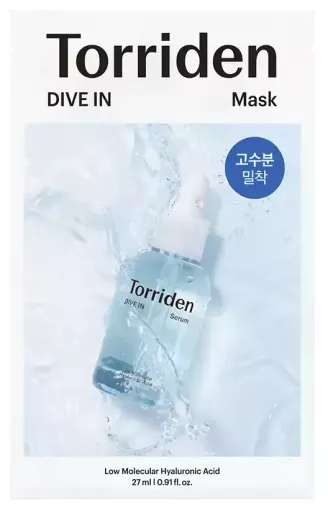 Torriden Dive-In Gesichtsmaske mit niedermolekularer Hyalurons&auml;ure, 27 ml