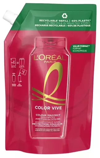 L'Or&eacute;al Paris Elvive Color-Vive Schutzshampoo Nachf&uuml;llpackung 500 ml