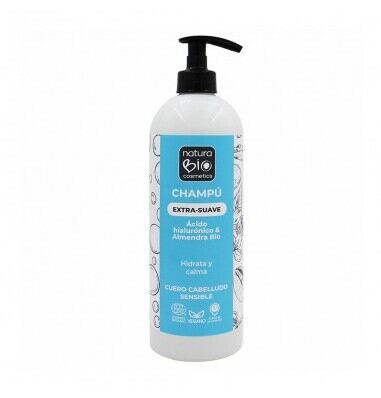 NaturaBIO Cosmetics Besonders mildes Shampoo mit Hyalurons&auml;ure und Mandeln, 740 ml